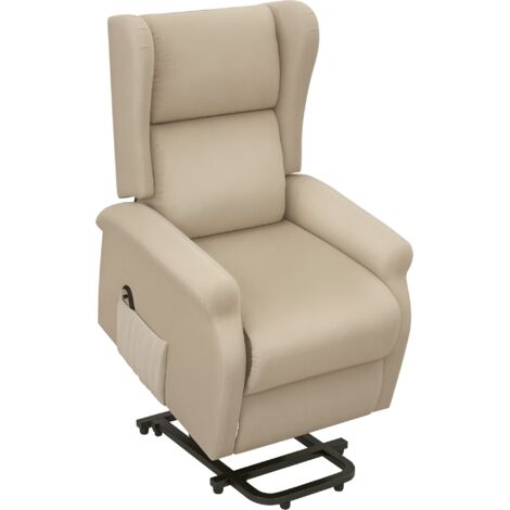HOMCOM Riser and Recliner Chair Electric Reclining Chair with Remote Control Beige