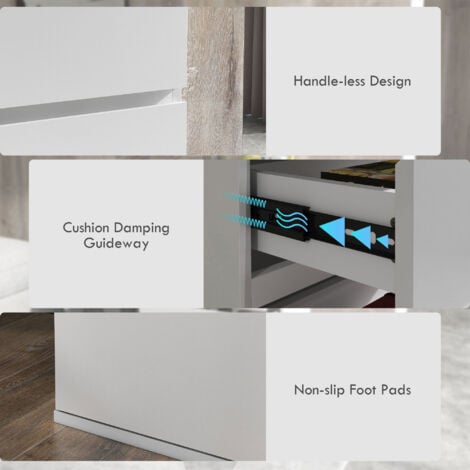 HOMCOM High Gloss Chest of Drawers