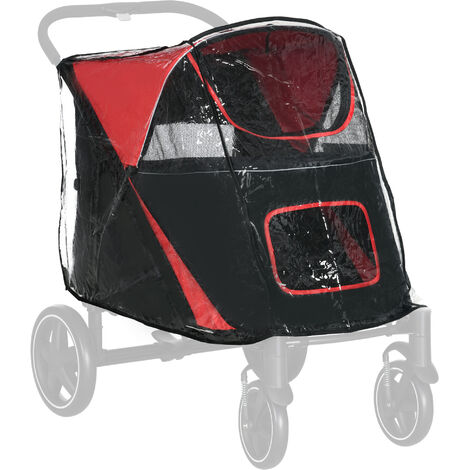 PawHut Dog Stroller Rain Cover, Cover for Dog Pram Buggy for, Large, Medium Dogs