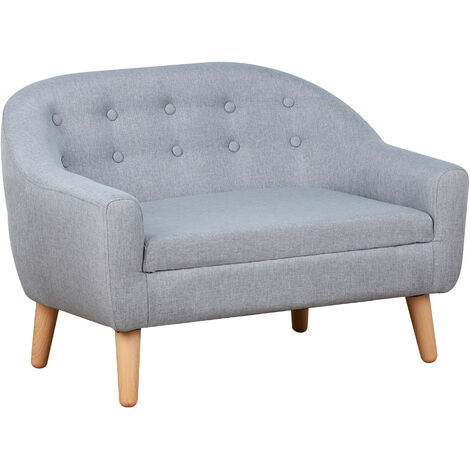 HOMCOM Kids Mini Sofa Children Armchair Seating Bedroom Playroom Furniture Grey (1/5)