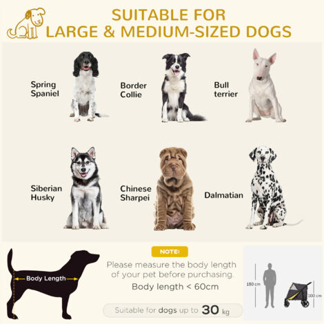 PawHut One-Click Foldable Pet Travel Stroller with Rain Cover for M L Dogs