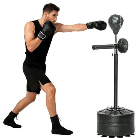 SPORTNOW Adjustable Speed Bag with Stand, Reflex Bar, Black