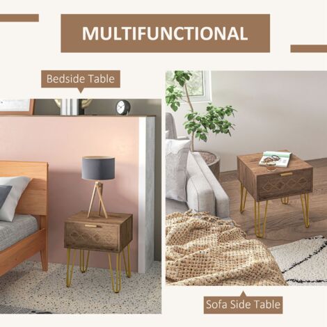 HOMCOM Bedside Table with Drawer
