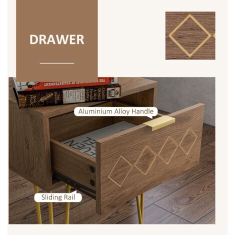 HOMCOM Bedside Table with Drawer