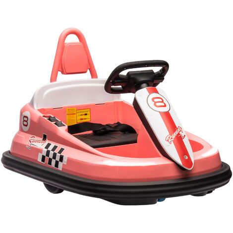 HOMCOM 6V Kids Bumper Car 360掳 Rotation Spin Electric Car for 18-48 Months Pink (1/5)