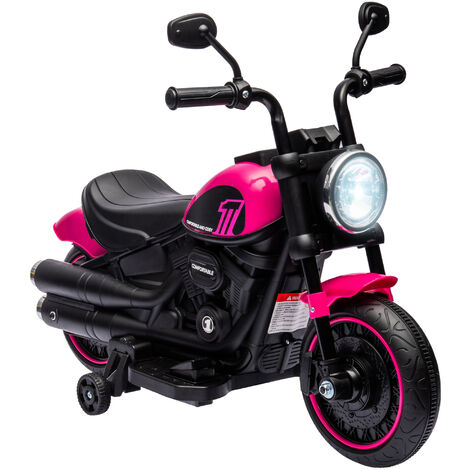 HOMCOM 6V Kids Electric Motorbike Ride-Ons Motorcycle for 18-36 Months Pink (1/5)