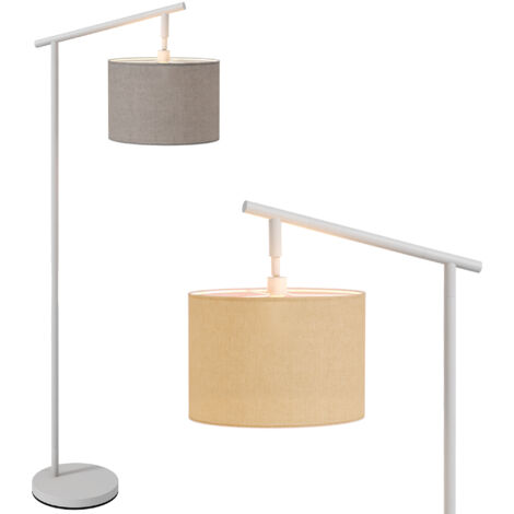 HOMCOM Modern Floor Lamp with 350° Rotating Lampshade, LED Bulb Included Grey