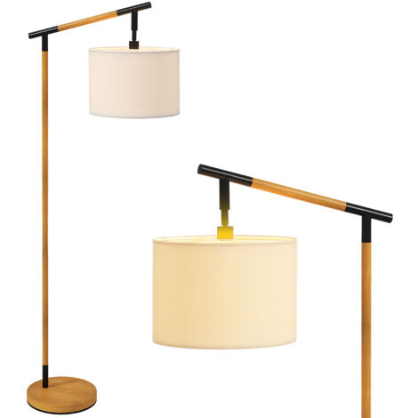 HOMCOM Modern Floor Lamp with 350° Rotating Lampshade, LED Bulb Included Brown