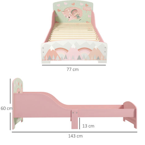 ZONEKIZ Toddler Bed Frame, Kids Bedroom Furniture for Ages 3-6 Years Pink