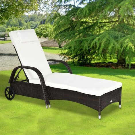 outsunny rattan sunlounger