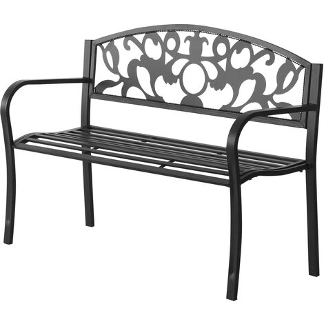 Outsunny Outdoor Patio 2 Seater Garden Bench Park Yard Furniture Porch Chair