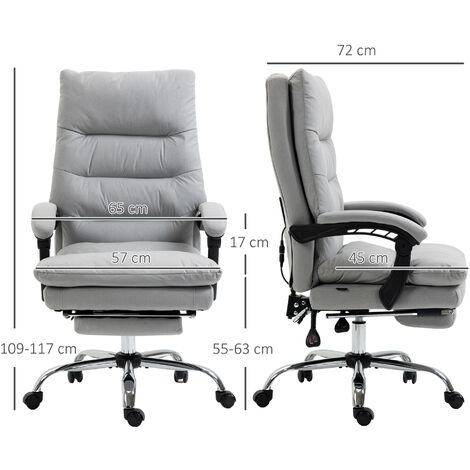 Vinsetto Microfibre Vibration Massage Office Chair with Heat, Footrest, Grey