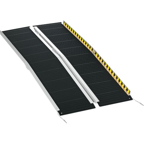 HOMCOM Folding Aluminium Wheelchair Ramp 272KG Capacity for Home 152x73cm
