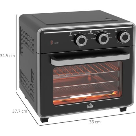 HOMCOM Air Fryer Oven 20L Mini Oven Countertop Convection Oven 1400W Black