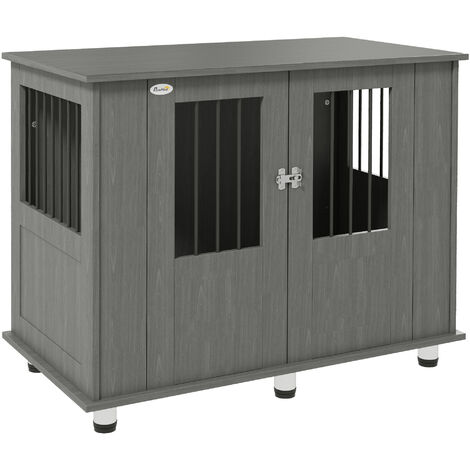 PawHut Dog Crate Furniture End Table, Pet Kennel for Small Dogs w/ Magnetic Door Large