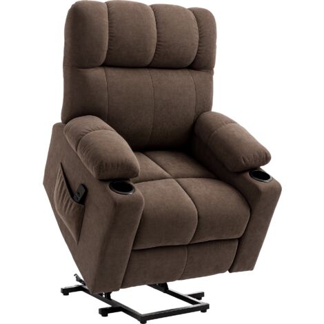 HOMCOM Riser Recliner Chair for the Elderly Heavy Duty Lift Chair w/ Remote Dark brown