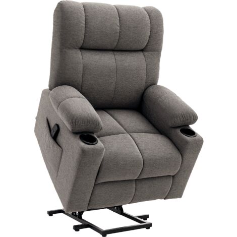 HOMCOM Riser Recliner Chair for the Elderly Heavy Duty Lift Chair w/ Remote Grey