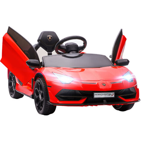 HOMCOM Lamborghini Aventador Licensed 12V Kids Electric Ride On Car for 3-5 Year Red (1/5)