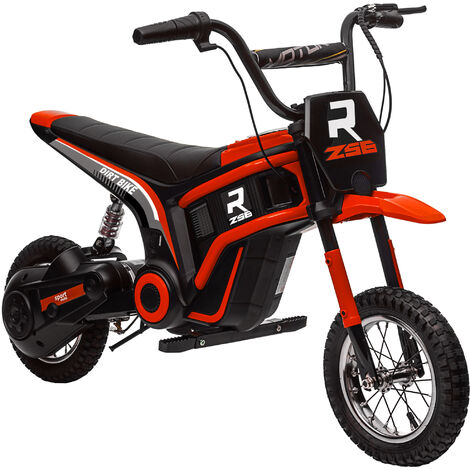 HOMCOM Kids Electric Motorbike 24V Electric Dirt bike for 8-12 Years Red
