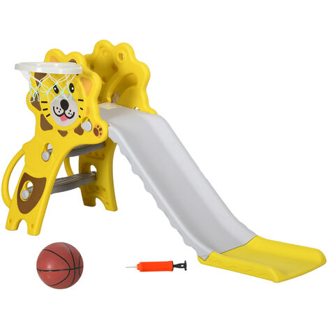 AIYAPLAY 2 in 1 Kids Slide for Indoor Use with Basketball Hoop for 18-36 Months (1/5)