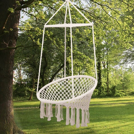 Details about   Hanging hammock Rope Swing Chair Macrame Hammock Seat Outdoor Indoor Garden UK 