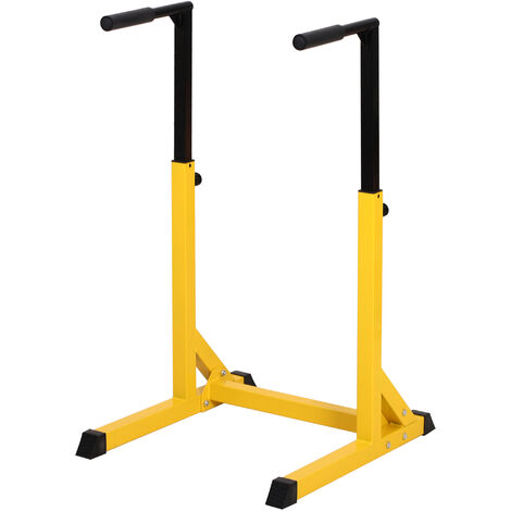 HOMCOM Dip Station Chin Up Parallel Bars Pull Up Power Tower Home Gym Workout Bicep Tricep Fitness Equipment Height Adjustable
