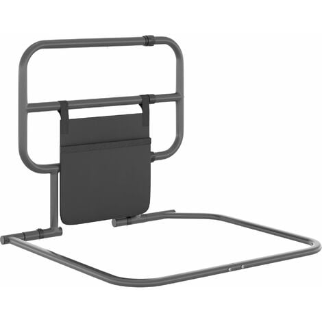 HOMCOM Folding Bed Rail for Elderly Safety Bed Assist Bar w/ Pocket for Adults