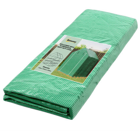 Outsunny PE Greenhouse Cover Replacement with Door and Mesh Windows Green
