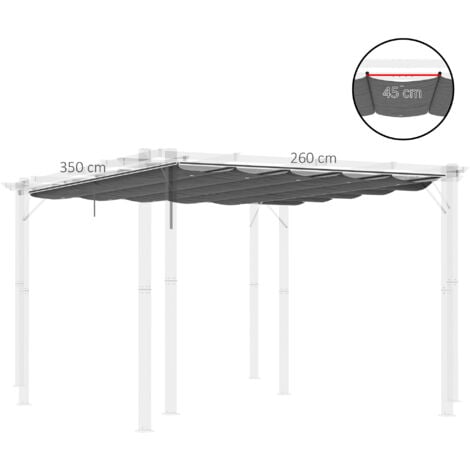Outsunny Pergola Shade Cover Replacement Canopy for 4 x 3(m) Pergola Grey