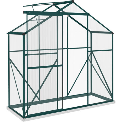 Outsunny 6 x 2.5ft Polycarbonate Greenhouse Aluminium Green House Green