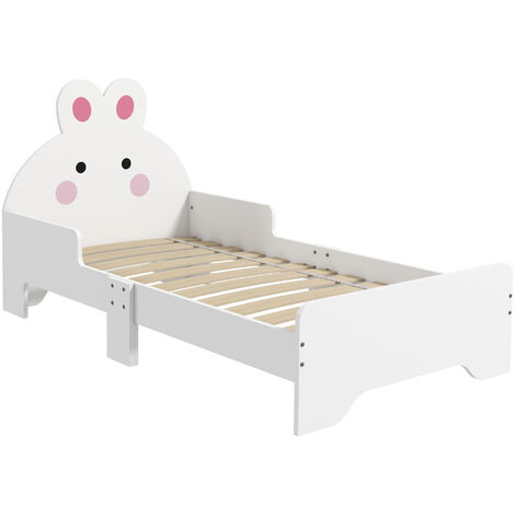 ZONEKIZ Toddler Bed, Kids Bedroom Furniture, Rabbit Design - White (1/5)