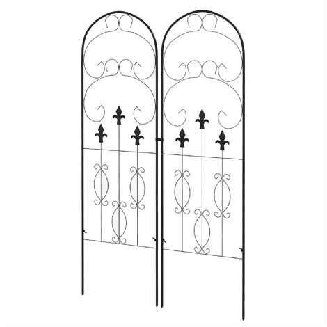 Outsunny Set of 2 Metal Trellis for Climbing Plants, Scrolls Design, 45 x 150cm (1/5)
