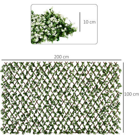 Outsunny 2 Pieces Decorative Trellis with Artificial Leaves, 2m x 1m, Eucalyptus