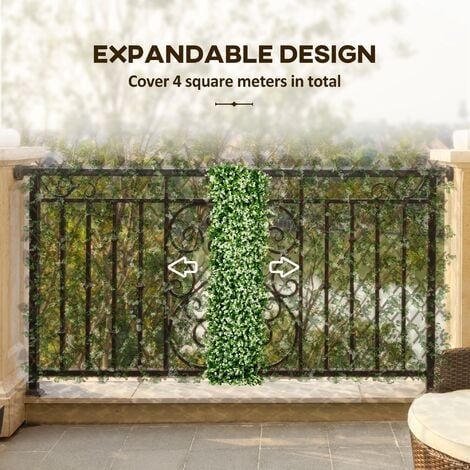 Outsunny 2 Pieces Decorative Trellis with Artificial Leaves, 2m x 1m, Eucalyptus