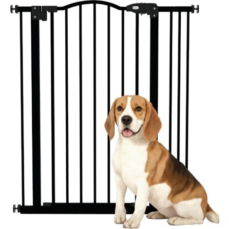 PawHut Adjustable Width and Tall Metal Pet Gate Safety Barrier w/Auto-Close Door 94H x 74-87Wcm