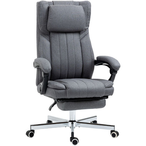 HOMCOM Executive Office Chair Reclining Office Chair with Headrest Dark Grey