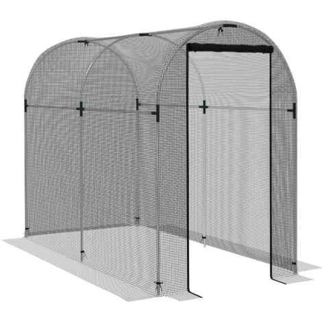 Outsunny Fruit Cage, Plant Protection Tent, Black 1.2 x 2.4 x 1.9m