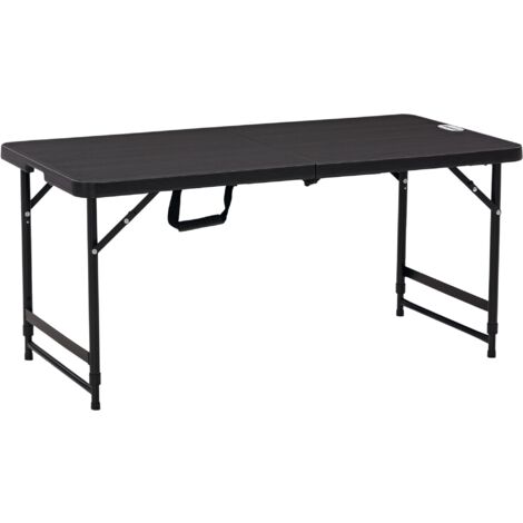 Outsunny Foldable Outdoor Dining Table for 4, Height Adjustable Steel Legs (1/5)