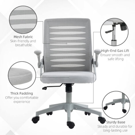 Vinsetto Mesh Office Chair Home Swivel Task Chair w/ Lumbar Support