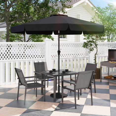 Outsunny Garden Dining Set, Outdoor Table and Chairs, Grey 5 PCs Set