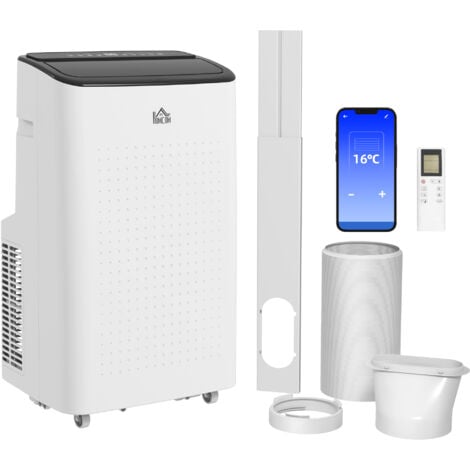 Homcom Portable Air Conditioner Unit With Wifi Smart App Btu