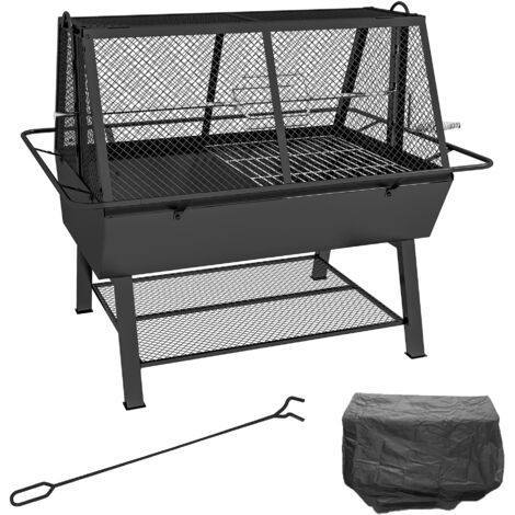 Outsunny 3-in-1 Barbecue Rotisserie Grill Roaster Fire Pit for Picnic Camping (1/5)