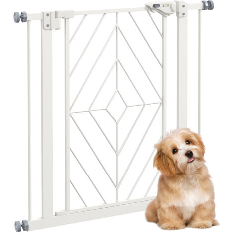 PawHut Pressure Fit Safety Gate w/ Auto Closing Door, Double Locking 76H x 74-80Wcm