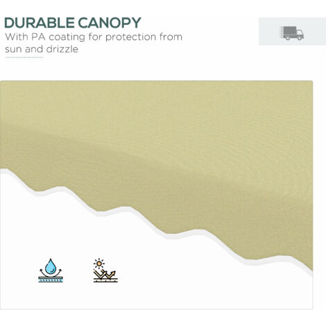 Outsunny 2.5m Cantilever Parasol with Ruffles and Cross Base Beige