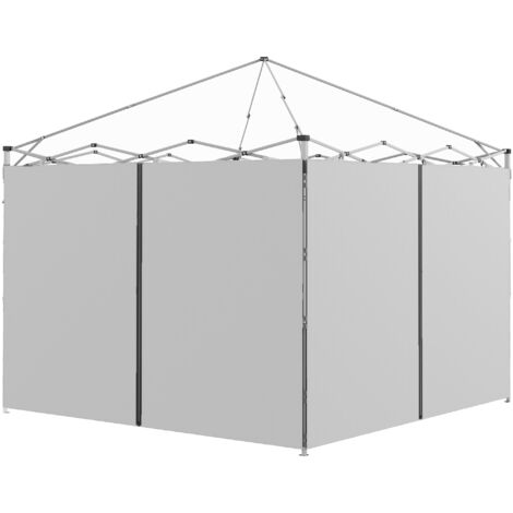 Outsunny 3x3(m) or 3x6m Pop Up Gazebo Side Panels with Zipped Doors Grey