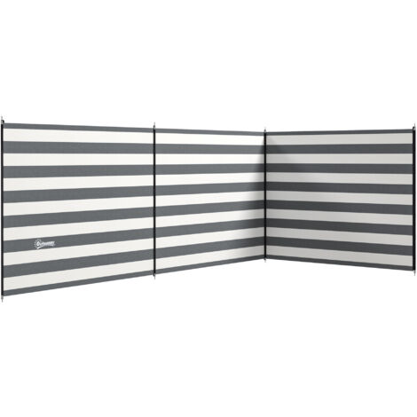 Outsunny Camping Windbreak Portable Wind Blocker Privacy Wall, 540cm x 150cm Grey