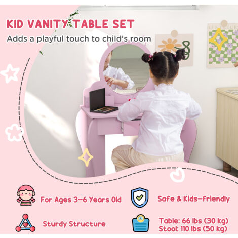 ZONEKIZ Kids Bedroom Furniture Set for 3-6 Years, Cat-Design