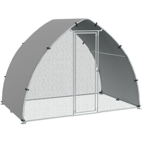 PawHut Walk-In Chicken Run with Cover, for Chickens 3 x 1.9 x 2.2m