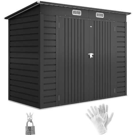 Outsunny 8 x 4FT Metal Garden Storage Shed with Double Doors and 2 Vents Grey