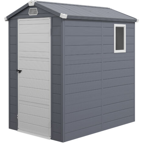 Outsunny 4 x 3ft Garden Shed Storage with Foundation Kit and Vents 4 x 6ft